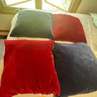 Assorted throw pillows