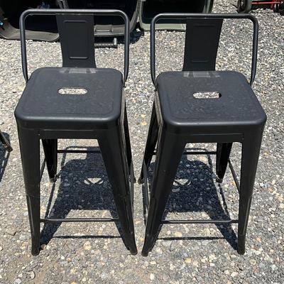 Lot# 064 Pair of MatteBlack, Mid-Back Counter Stools