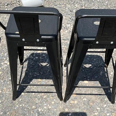 Lot# 064 Pair of MatteBlack, Mid-Back Counter Stools