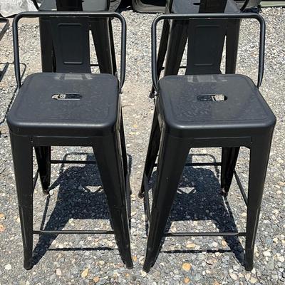 Lot# 065 Pair of Matte Black Mid-Back Counter Stools