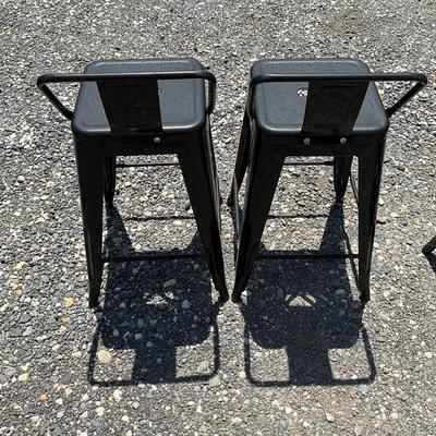 Lot# 065 Pair of Matte Black Mid-Back Counter Stools