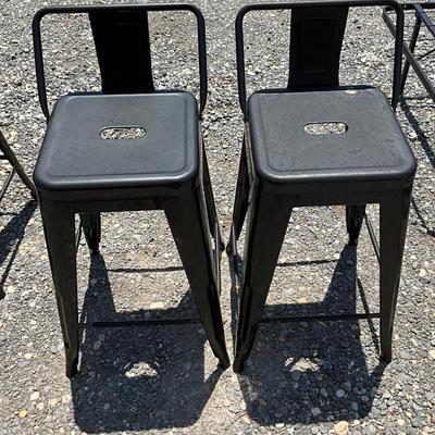 Lot# 065 Pair of Matte Black Mid-Back Counter Stools