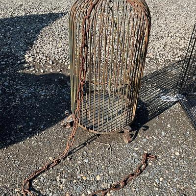 Lot# 069 Large Vintage Wrought Iron Bird Cage