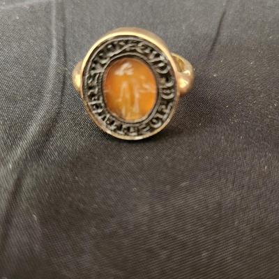 Ancient Roman Carnelian Intaglio set in Gold Ring