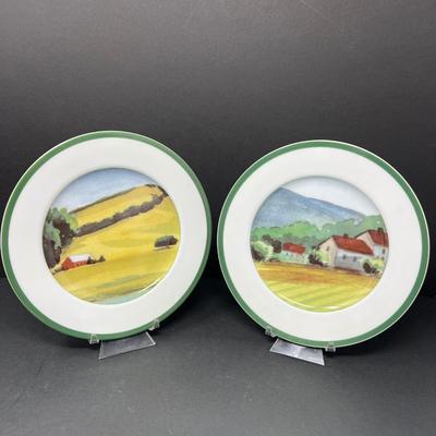 Williams Sonoma County Plates & Ceramic Relish Servers