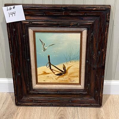 Lot# 144 Signed Framed Beach Scene Painting