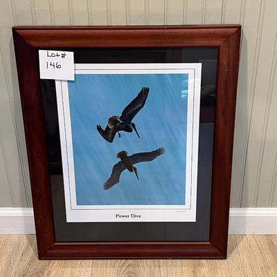 Lot# 146 Framed Power Dive Print By Ernie Swanson