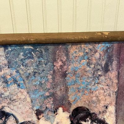 Lot# 148 Signed Framed Ballerinas Painting by Degas