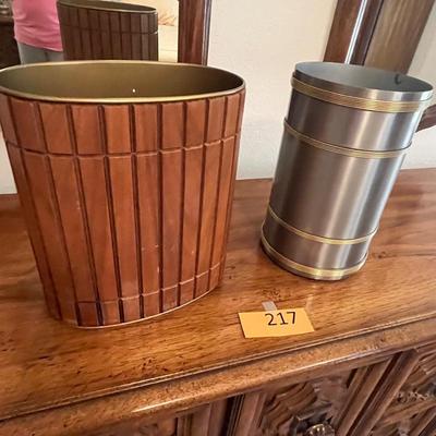 Two trash cans