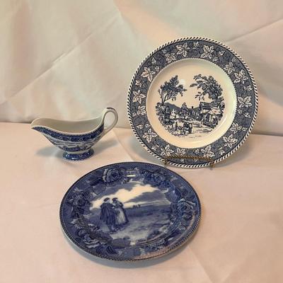 Wedgwood's Mayflower, Laughlin's Shakespeare & Spode Gravy Boat (K-DZ)