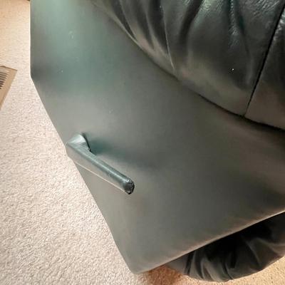 Overstuffed leather recliner