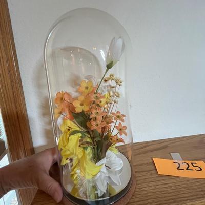 Glass dome flower arrangement