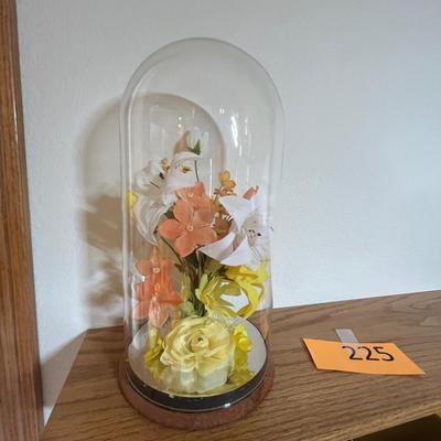 Glass dome flower arrangement