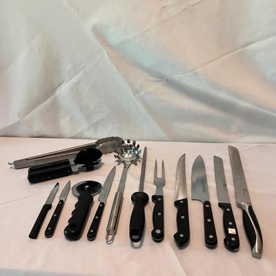 Henckels & Wüsthof Knives with Stainless Steel Kitchen Utensils (K-DZ)