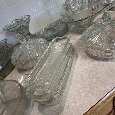 Large lot of clear glass