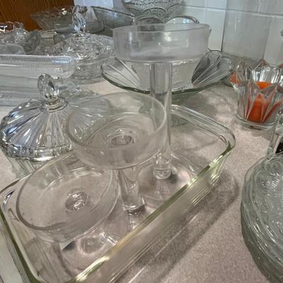 Large lot of clear glass