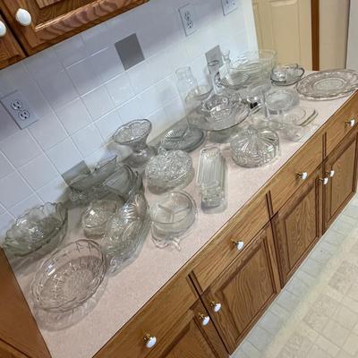 Large lot of clear glass