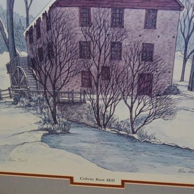 Framed & Matted Colvin Run Mill Signed Print 214/750