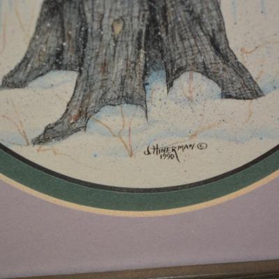 Set of 2 Framed & Matted J. Hinerman Prints 1990 & 1991