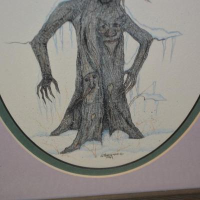 Set of 2 Framed & Matted J. Hinerman Prints 1990 & 1991