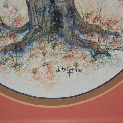 Set of 2 Framed & Matted J. Hinerman Prints 1990 & 1991