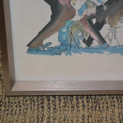 Framed Leo Meiersdorff New Orleans Jazz Quartet Watercolor Print 11"x13"