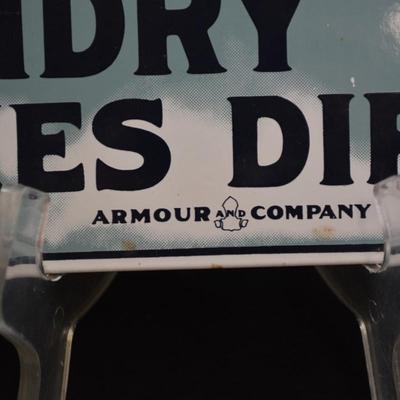 Armor and Company White Flyer Metal Sign Ande Rooney Inc. 1987