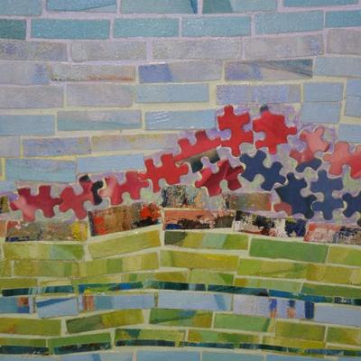 Judith Burkholder Espinosa ‘Mole Hill Reborn’ Mixed Media Art in Barn Wood Frame 2016