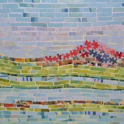 Judith Burkholder Espinosa ‘Mole Hill Reborn’ Mixed Media Art in Barn Wood Frame 2016