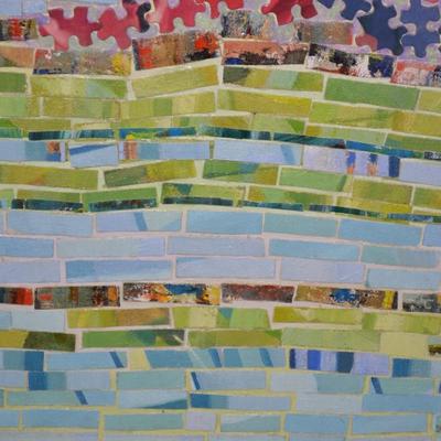 Judith Burkholder Espinosa ‘Mole Hill Reborn’ Mixed Media Art in Barn Wood Frame 2016
