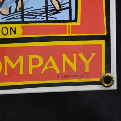 1990 Nabisco Barnum's Animal Crackers Metal Advertising Sign