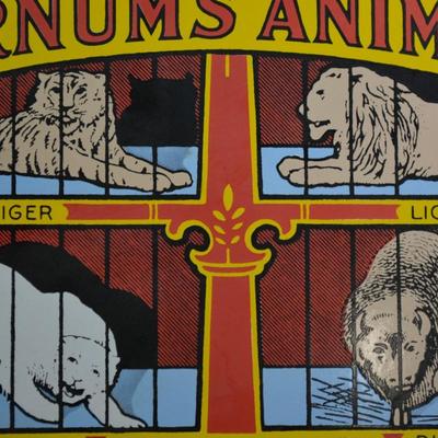1990 Nabisco Barnum's Animal Crackers Metal Advertising Sign