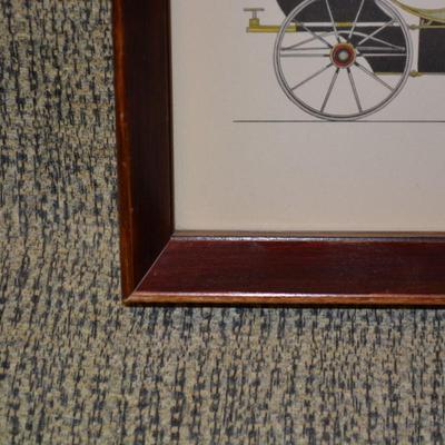 Set of 4 Vintage French Carriage Framed Art Prints 10.25”x8.25”