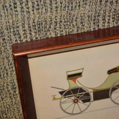 Set of 4 Vintage French Carriage Framed Art Prints 10.25”x8.25”