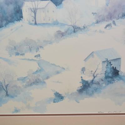 Shenandoah Valley Art Auction 1991 ‘Winter In Shenandoah Valley’ Richard Farrell Print