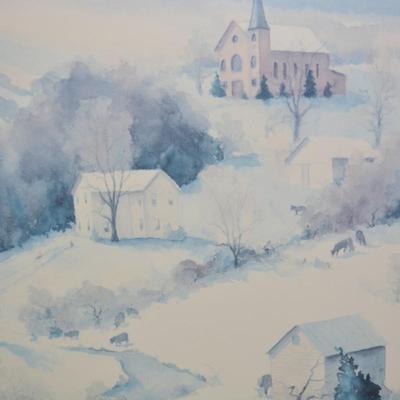 Shenandoah Valley Art Auction 1991 ‘Winter In Shenandoah Valley’ Richard Farrell Print