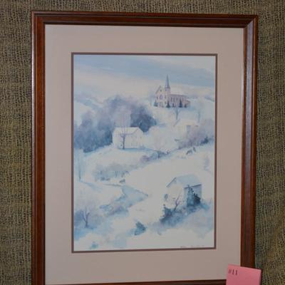 Shenandoah Valley Art Auction 1991 ‘Winter In Shenandoah Valley’ Richard Farrell Print