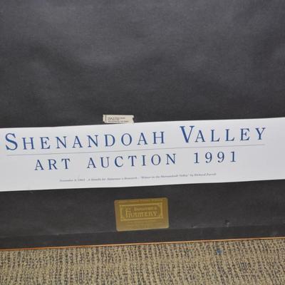 Shenandoah Valley Art Auction 1991 ‘Winter In Shenandoah Valley’ Richard Farrell Print