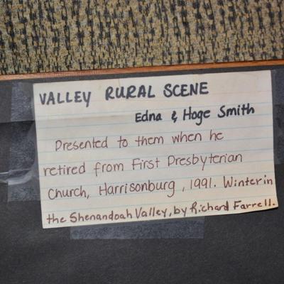 Shenandoah Valley Art Auction 1991 ‘Winter In Shenandoah Valley’ Richard Farrell Print