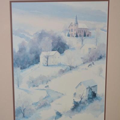 Shenandoah Valley Art Auction 1991 ‘Winter In Shenandoah Valley’ Richard Farrell Print