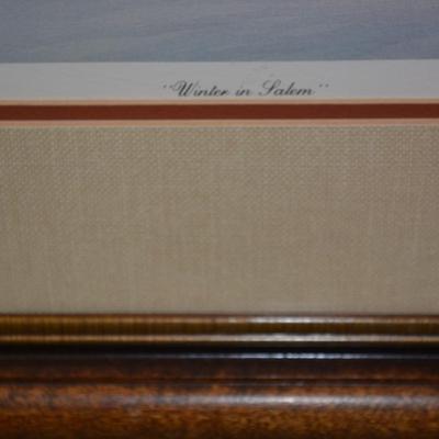 Framed & Matted ‘Winter in Salem’ Signed Print 354/500 37”x25.75”