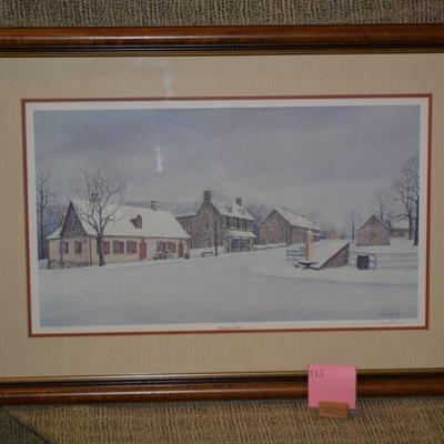 Framed & Matted ‘Winter in Salem’ Signed Print 354/500 37”x25.75”