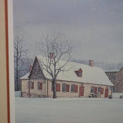 Framed & Matted ‘Winter in Salem’ Signed Print 354/500 37”x25.75”