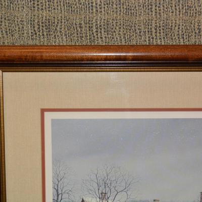 Framed & Matted ‘Winter in Salem’ Signed Print 354/500 37”x25.75”