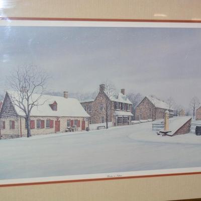 Framed & Matted ‘Winter in Salem’ Signed Print 354/500 37”x25.75”