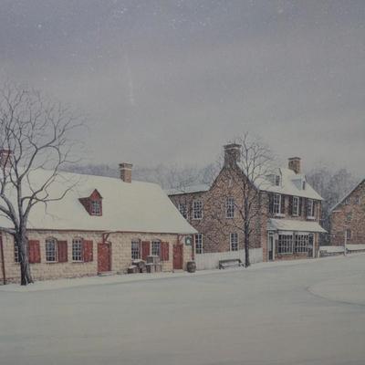 Framed & Matted ‘Winter in Salem’ Signed Print 354/500 37”x25.75”