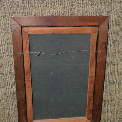 Vintage 60’s/70’s Velvet Dog Portrait Painting w/ Carved Wood Frame