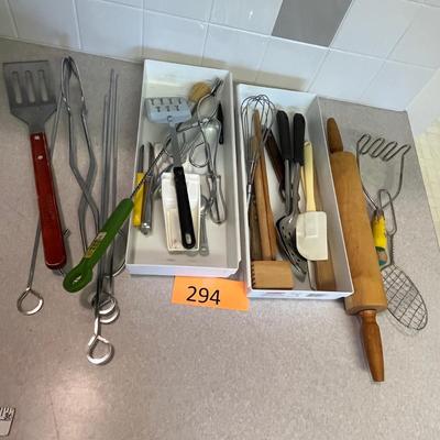 Lot of kitchen utensils