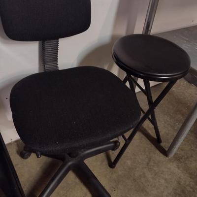 Swivel Office Chair and Folding Stool