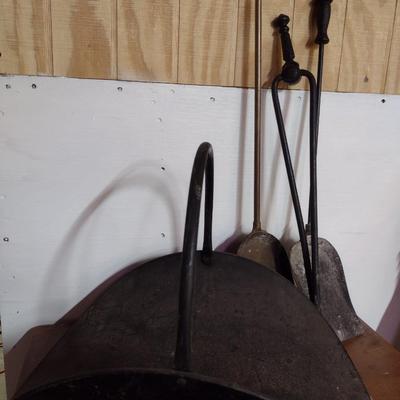 Kindling Caddy with Fireplace Tools